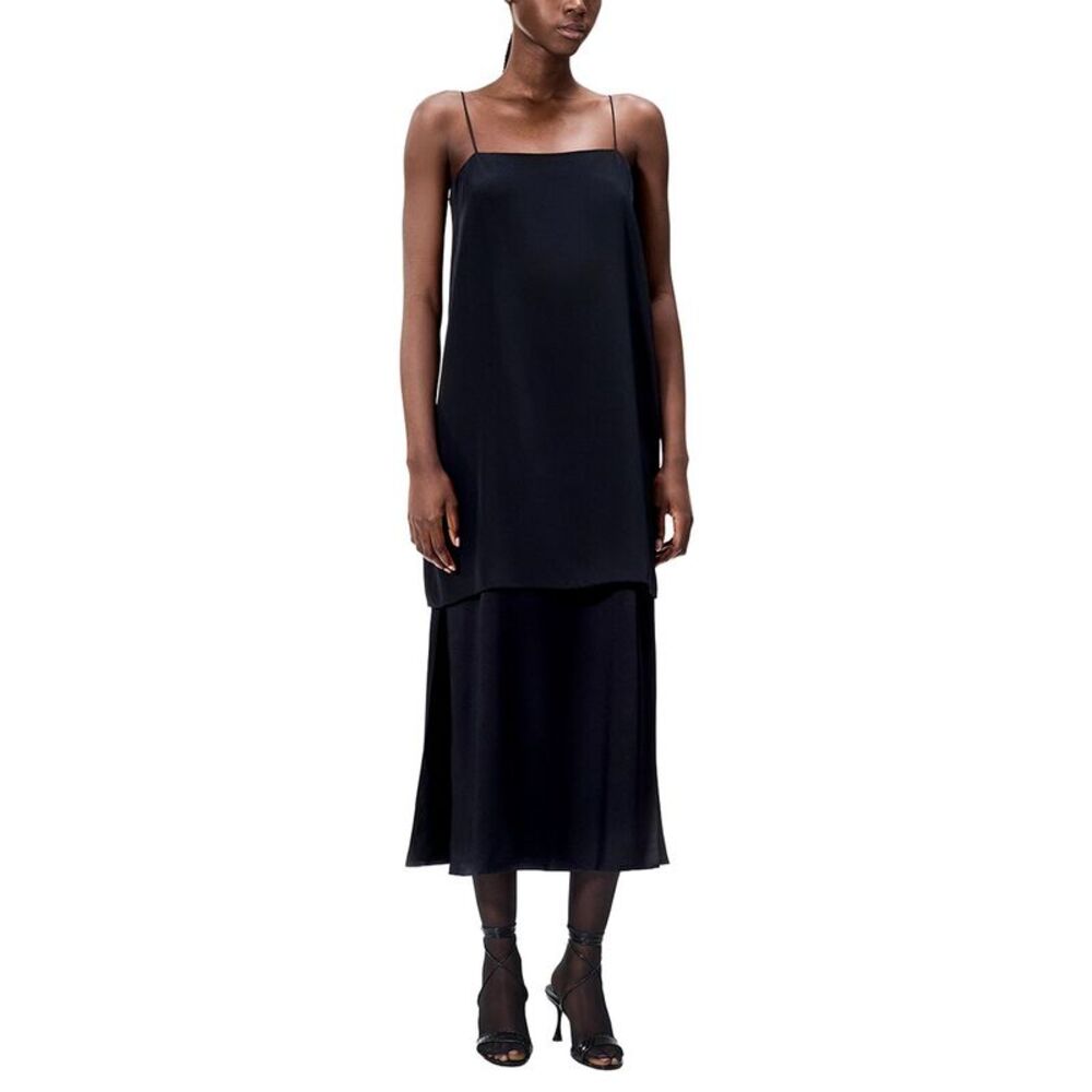 Adam Lippes Womens Nina Silk Dress, Black